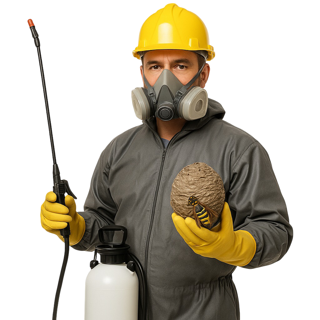 Professionnel Destrucbusigny équipé pour désinsectisation à Busigny - Destruction nids guêpes et frelons Nord 59 avec équipement certifié biocide
